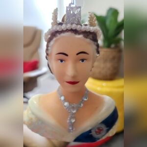 Elegant Figurine with Blue Dress and Pearl Crown